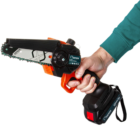 Mini pilarka piła łańcuchowa 6" 15 cm gałęziówka akumulatorowa 21V 2 x AKU M66162 DEMON