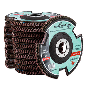 Tarcza listkowa lamelkowa lamelka z wycięciami 125mm P60 FALON-TECH