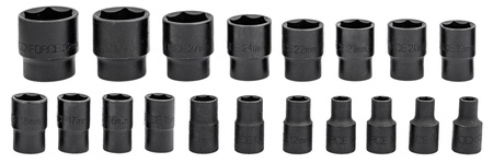 Klucze nasadowe nasadki grzechotka zestaw 1/2" 25el 8-32 mm walizka metalowa FORSAGE