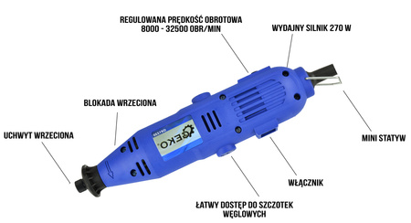 Multiszlifierka (mini szlifierka) DREMEL 270W 300el Frezarka GEKO