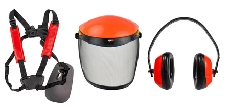 Zestaw maska ochronna szelki i nauszniki do kosy spalinowej DEMON