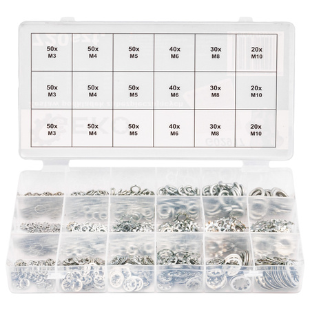 Podkładka podkładki zabezpieczające zestaw 720 szt m3-m10 FALON-TECH