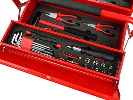 Skrzynka Narzędziowa Metalowa z Wyposażeniem 64 elementy GEKO