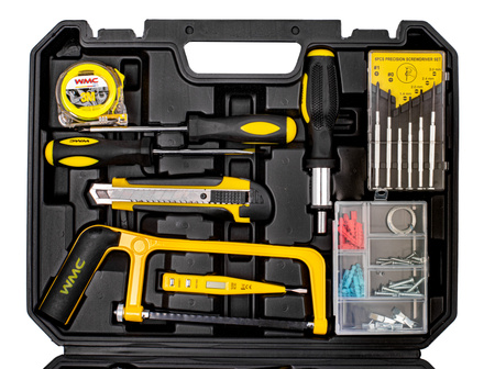 Zestaw narzędziowy klucze nasadowe wkrętaki bity 100 el. WMC