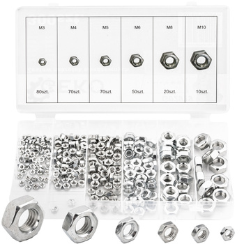 Nakrętki metryczne nierdzewne mix nakrętka M3-M10 300el FALON-TECH