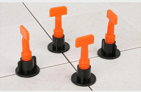 System poziomowania płytek kliny klipsy (50 klipsów + kluczyk) SILVER