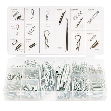 Zawleczki sprężynowe przetyczki sprężynki spinki rozginane rolnicze 175 szt FALON-TECH