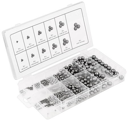 Kulki łożyskowe stalowe zestaw 470 el 11 rozmiarów kulka łożysko FALON-TECH