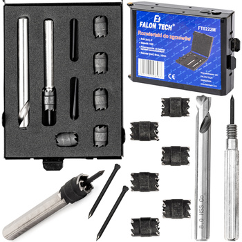 Rozwiertak do zgrzewów wiertło do zgrzewów frez do spawów frez do spoin 9 el. FALON-TECH