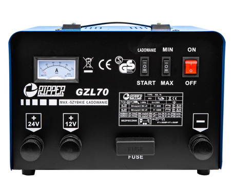 Prostownik samochodowy z rozruchem GZL 12/24V 70A + 200A rozruch MAR-POL