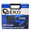 Wiertarko-wkrętarka akumulatorowa 18V +adaptery (2xAkumulator) GEKO