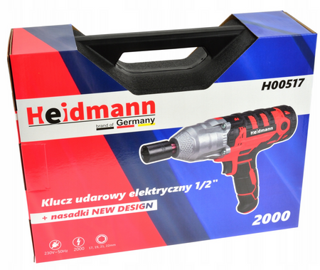 Klucz udarowy elektryczny 1/2'' 2000w + nasadki GEKO