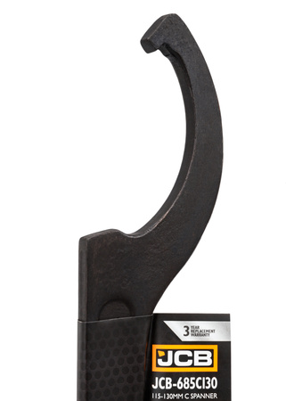 Klucz hakowy z noskiem pazurem nastawny do nakrętek 115-130 mm JCB