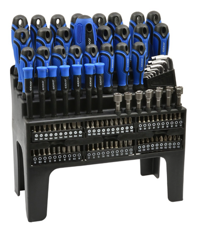 Zestaw śrubokrętów wkrętaków bity klucze nasadki imbusy torx z magnesem 122el GEKO