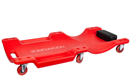 Leżanka warsztatowa plastikowa łożyskowane koła leżak z zagłówkiem 6 kółek ROCKFORCE