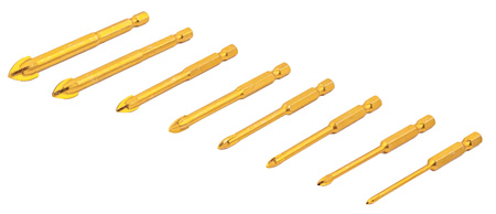 Wiertła do szkła płytek z węglika wolframu 8 szt FALONTECH