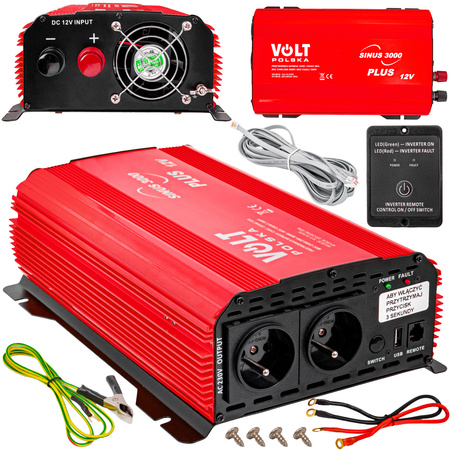 Przetwornica napięcia prądu IPS-3000 PLUS (12V/230V/3000W) PILOT VOLT POLSKA