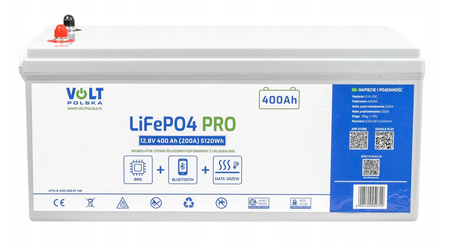 Akumulator LiFePo4 BMS 400Ah 12V 200A mata grzewcza VOLT POLSKA