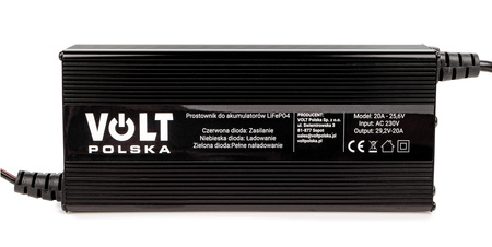 Prostownik ładowarka do ładowania akumulatora litowego LiFePo4 20A 24V VOLT POLSKA