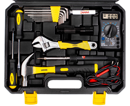 Zestaw narzędziowy dla elektryka klucze miernik prądu 34el. WMC