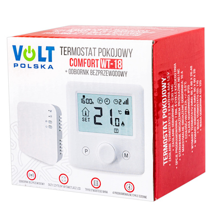 Termostat pokojowy COMFORT WT-18 radiowy regulator temperatury sterownik VOLT POLSKA