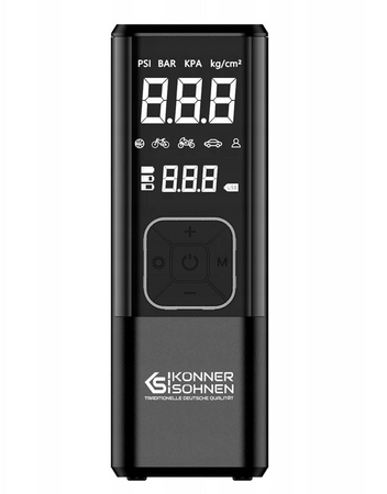 Kompresor akumulatorowy pompka rowerowa do roweru samochodu auta + powerbank KS Könner & Söhnen