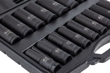 Nasadki udarowe Klucze nasadowe Zestaw 1/2" 10-32 mm 16 sztuk BJC