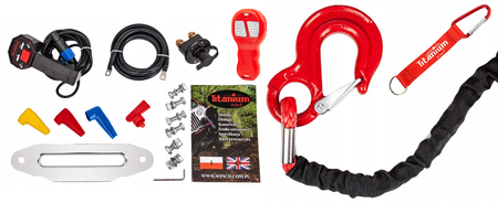 Wyciągarka wciagarka 10000lbs HUNTER do lawety 12v lina syntetyczna szybka TITANIUM WINCH