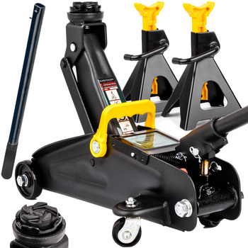 Podnośnik hydrauliczny niskoprofilowy 2T + kobyłki ROCKFORCE