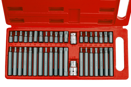 Zestaw bitów bity torx hex spline 40 sztuk pudełko SILVER