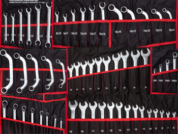 Klucze płasko oczkowe torx wygięte typ C półotwarte 47 sztuk (płachta)