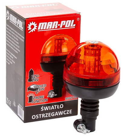 Lampa LED światło ostrzegawcze kogut magnes do samochodu lawety 12-24V 8W MAR-POL