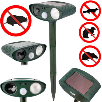 Ogrodowy solarny odstraszacz gryzoni i zwierząt (kun, myszy, szczurów kretów) DOBERMAN VOLT POLSKA