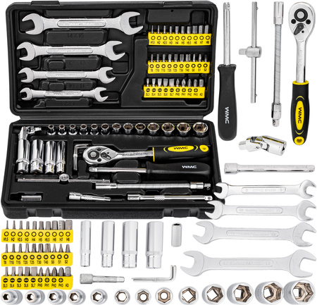 Zestaw narzędziowy klucze nasadowe wkrętaki 1/4" 62el TRADE HOUSE