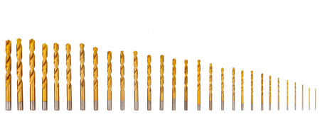 Zestaw wierteł tytanowych do metalu (wiertła) 29 sztuk SILVER