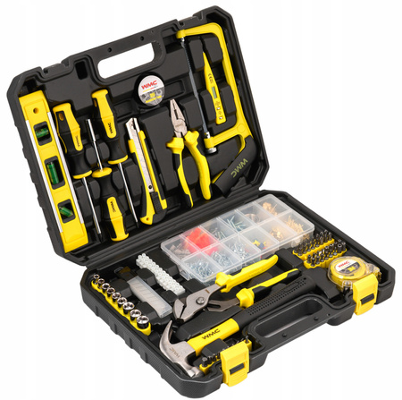 Zestaw narzędziowy klucze nasadowe wkrętaki bity nasadki walizka 650 elem. WMC