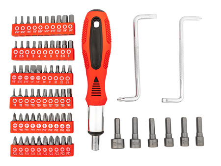 Zestaw śrubokrętów wkrętaki bity klucze nasadki imbusy torx z magnesem 100el JCB