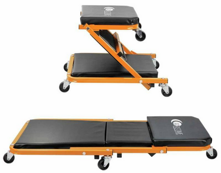 Leżanka warsztatowa składana taboret leżak 2w1 siedzisko stołek 150kg FORSTIME