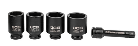 Zestaw nasadki udarowe głębokie do klucz pneumatyczny 3/4" 15el 17-65mm JCB