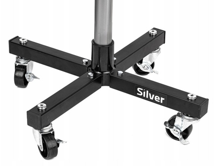 Stojak na opony koła felgi regał pionowy z kółkami na 4 opony do garażu SILVER