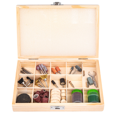 Szlifierka stołowa 120W wraz z multiszlifierką z wałkiem giętkim i zestawem akcesoriów WMC