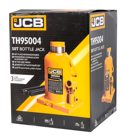 Podnośnik hydrauliczny słupkowy butelkowy maszynowy mocny lewarek 50 T JCB