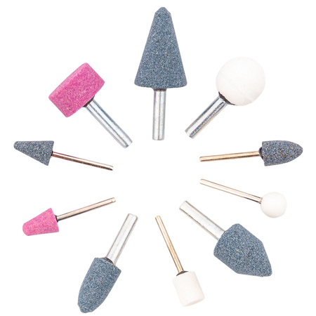 Kamienie szlifierskie trzpień do wiertarki zestaw 10 sztuk