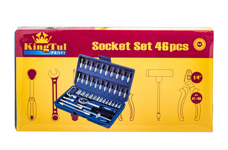 Zestaw kluczy nasadowych klucze nasadowe bity TORX HEX 46el. WMC