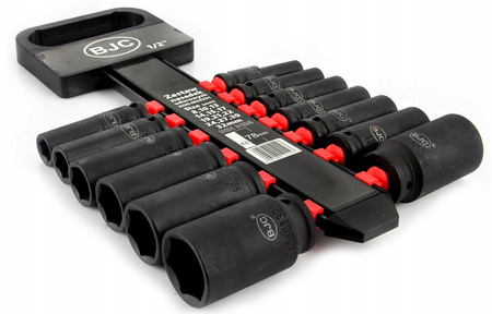 Nasadki udarowe długie klucze nasadowe mocne zestaw 1/2" 18-32 mm 13el BJC