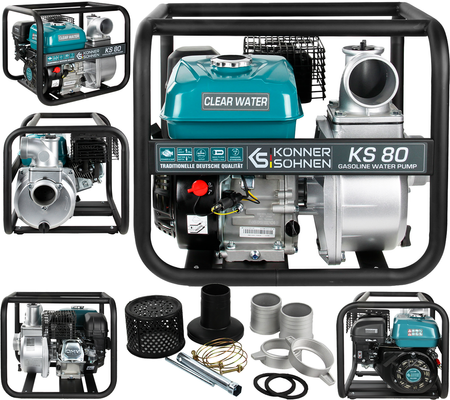 Pompa spalinowa do wody czystej motopompa ogrodowa KS80 7kM 1000l / min Konner&Sohnen KS