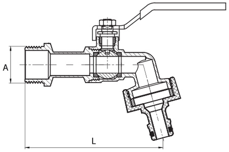 Zawór kulowy czerpalny 3/4" z szybkozłączką DIAMOND