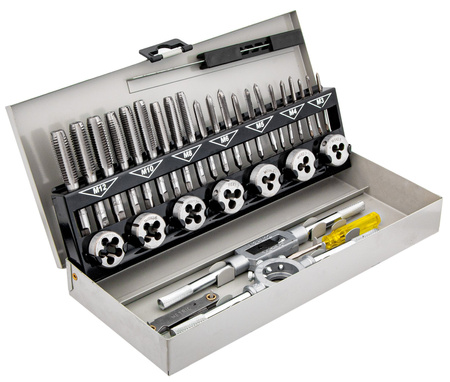 Zestaw narzynki gwintowniki kalibrowniki M3-M12 32 el GEKO