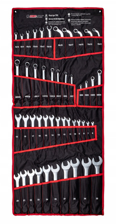 Klucze płasko oczkowe torx wygięte typ C półotwarte 47 sztuk (płachta)