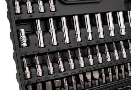 Zestaw narzędziowy klucze nasadowe wkrętaki grzechotki bity 1/4" 3/8" 94el ISMA